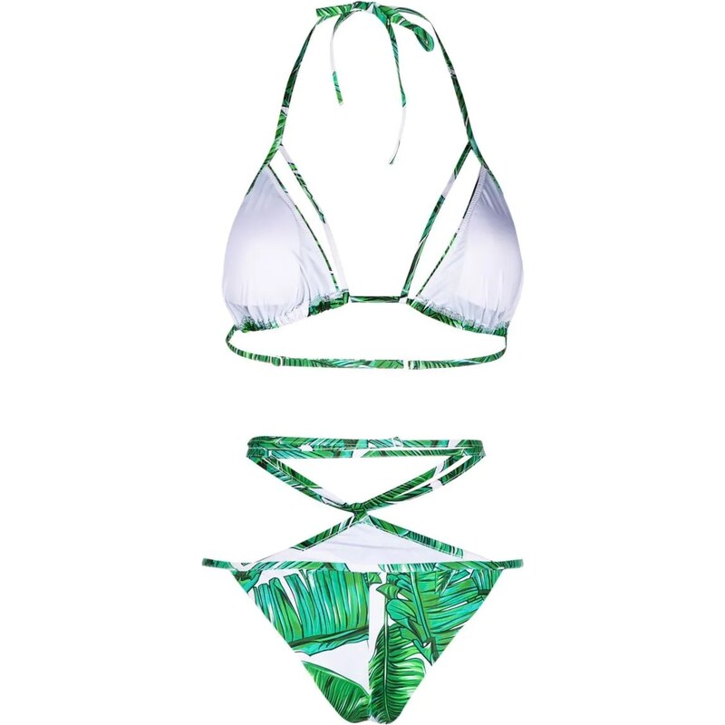 Noire Swimwear jungle-print Isla bikini - Green