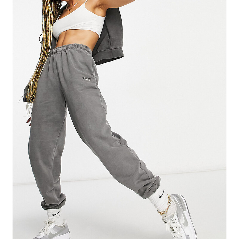 ASYOU co ord branded oversized joggers in charcoal Grey GLAMI.eco