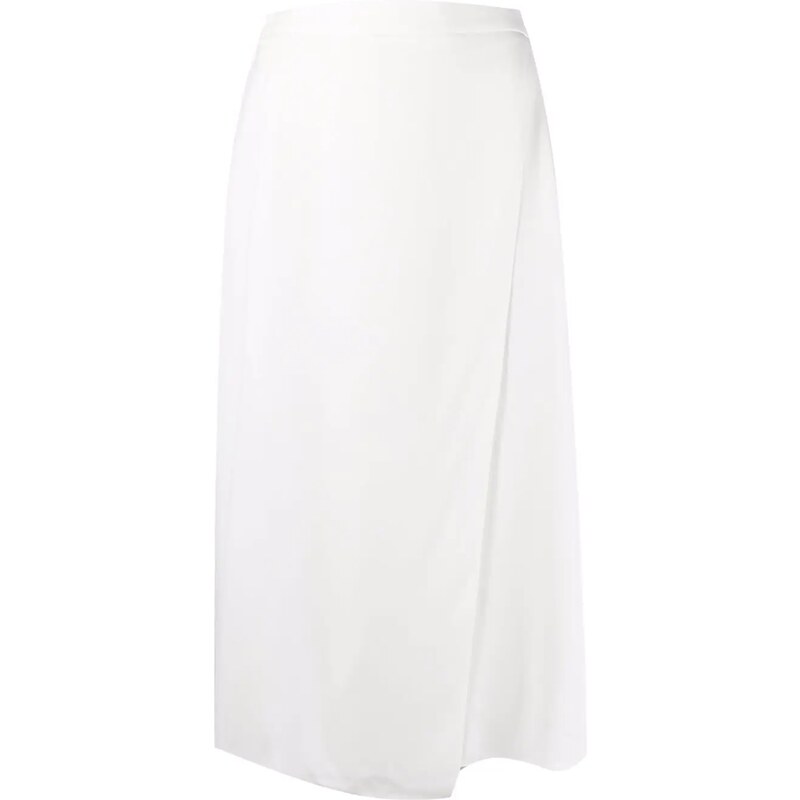 High-Waisted Wrap Midi Skirt