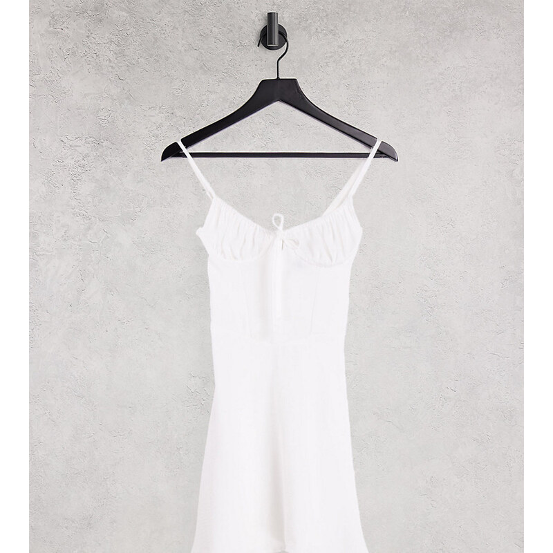 ASYOU ruched bust cami mini dress in white