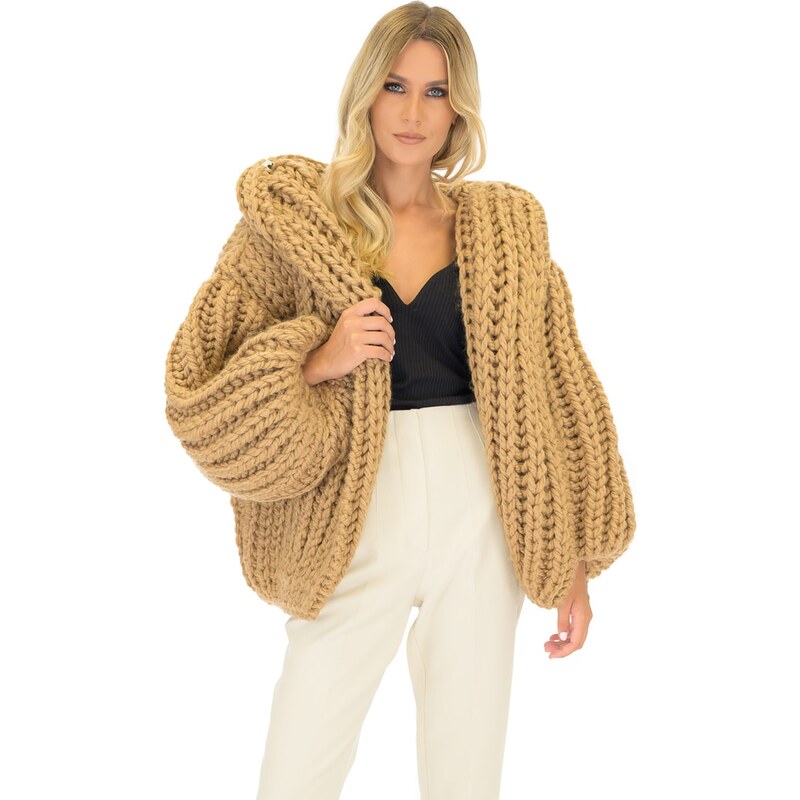 Chunky on sale camel cardigan