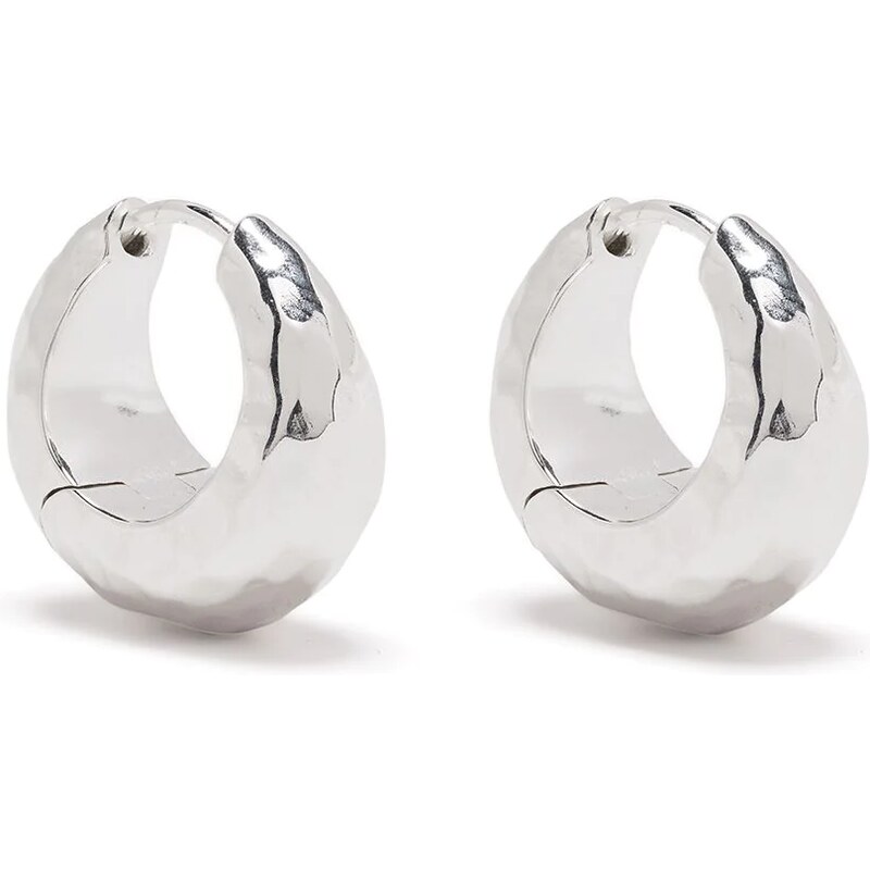 DOWER AND HALL chunky tapered nomad huggie hoops - Silver
