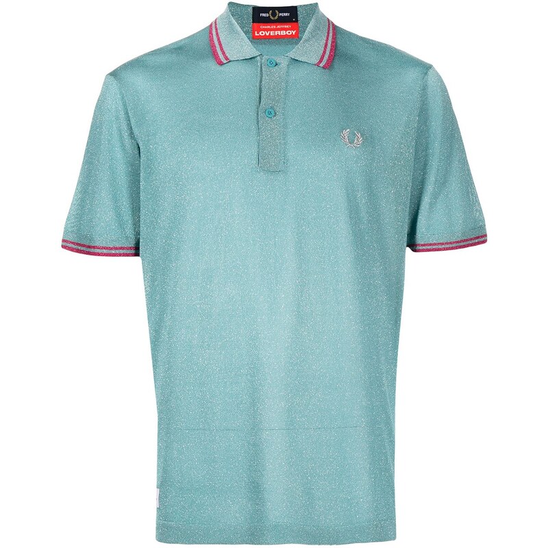 Charles Jeffrey Loverboy Blue Fred Perry Edition Glitter Knit Polo