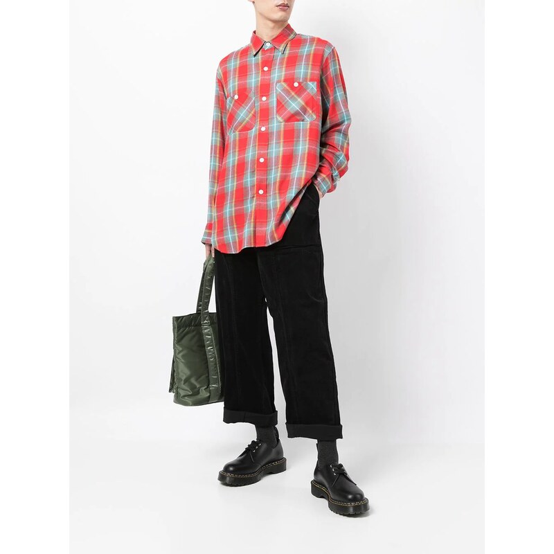 Seven By Seven checked wool shirt - Red