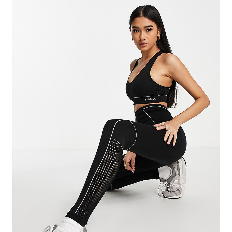 TALA Zinnia high waisted contrast leggings in black exclusive to ASOS 