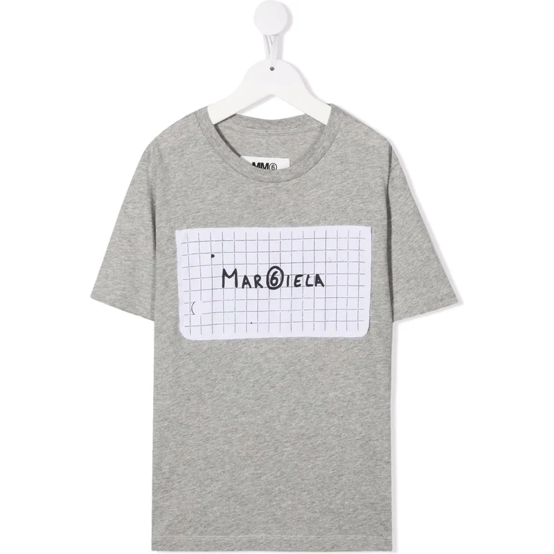 MM6 Maison Margiela Kids logo-print cotton T-shirt - Grey - GLAMI.eco
