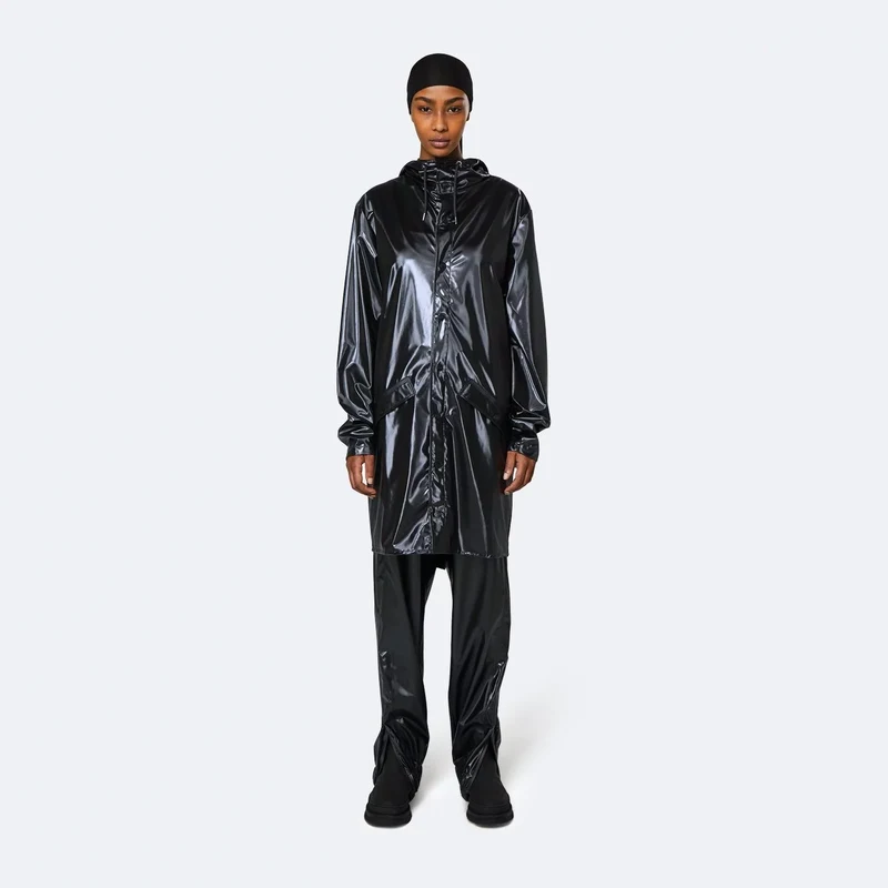 Rains Long Jacket Shiny Black 1202 76 - GLAMI.eco
