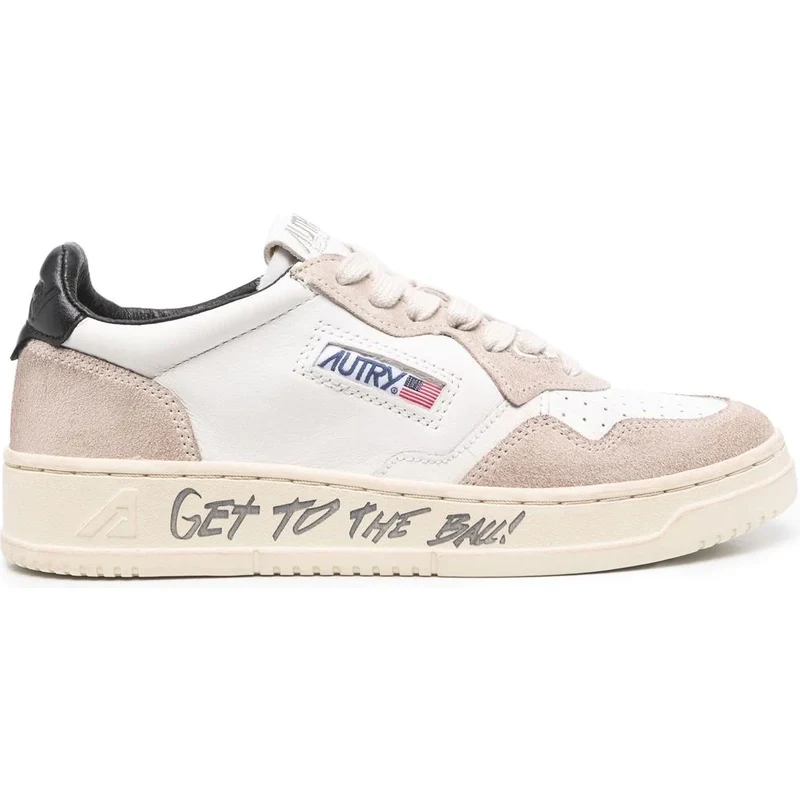 Autry slogan-print low-top sneakers - White - GLAMI.eco