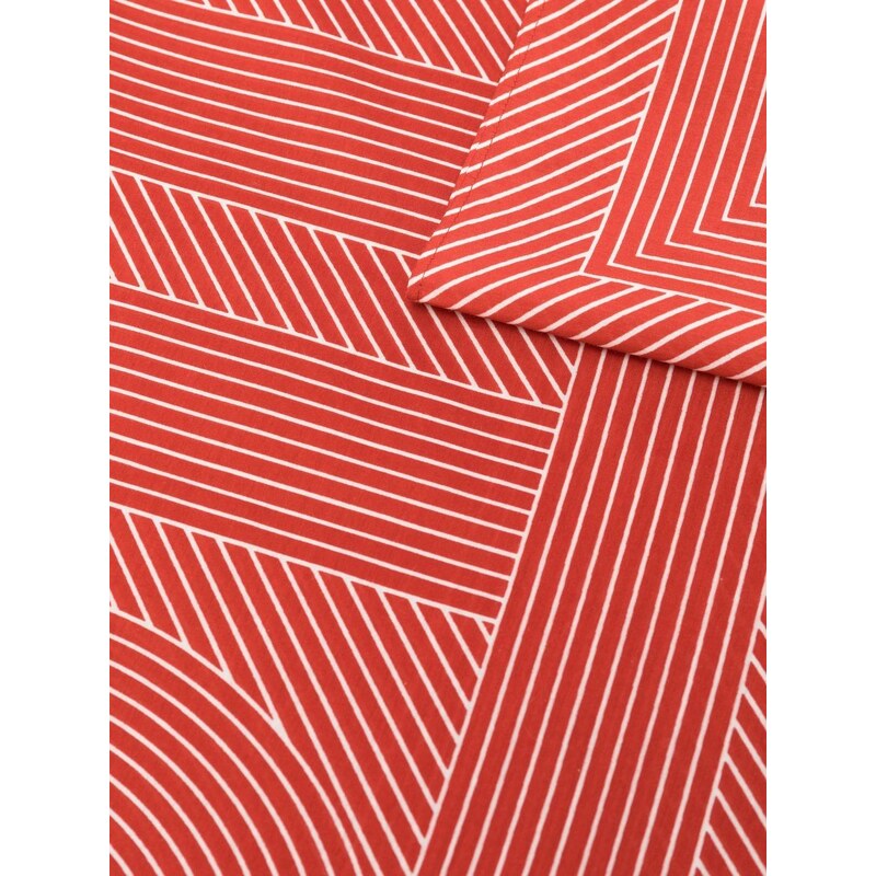 TOTEME striped monogram-print scarf - Red