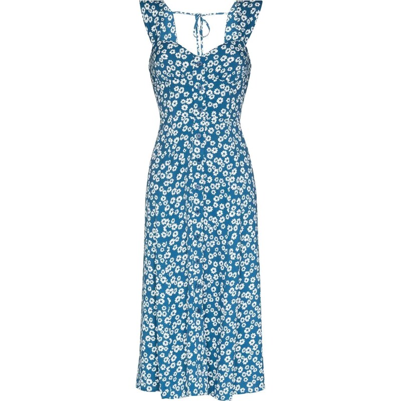 Reformation floral print sleeveless dress Blue GLAMI.eco