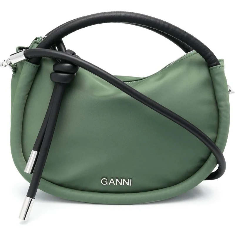 Ganni Saddle Logo-Embossed Tote Bag