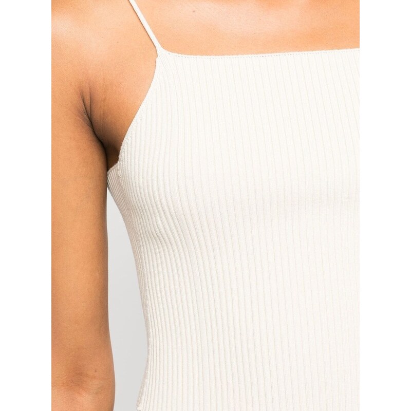 AERON ribbed-knit cropped top - Neutrals