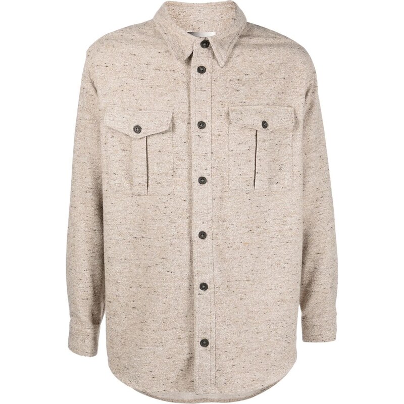 MARANT chest-pocket long-sleeve shirt - Neutrals