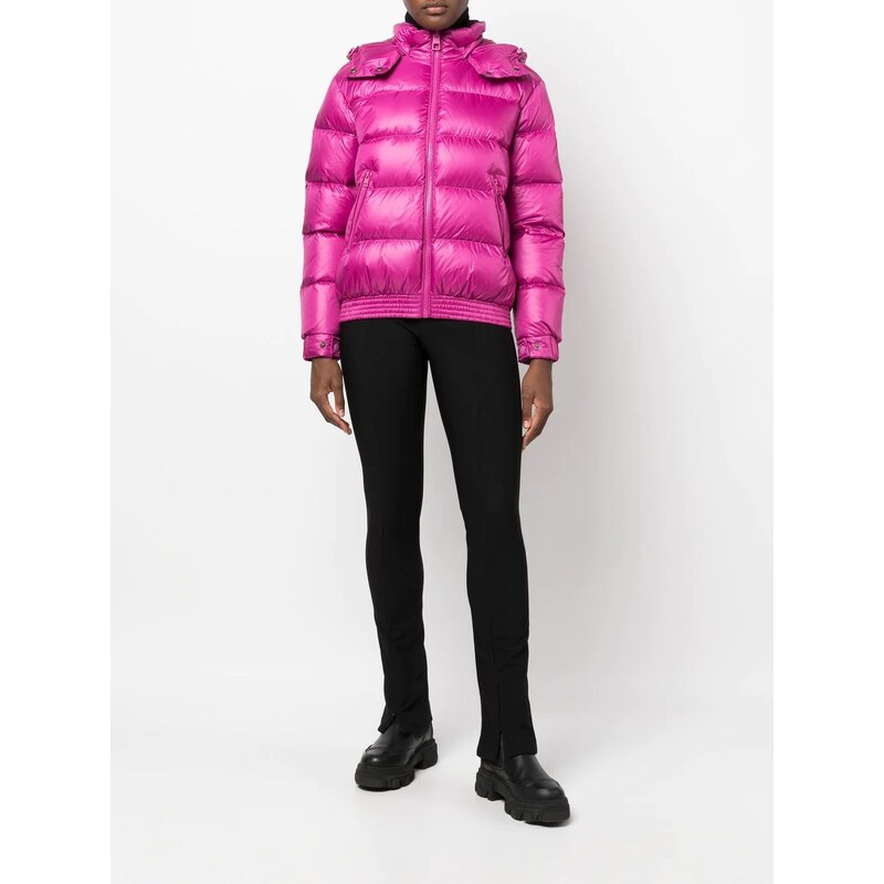 TWINSET duck-feather hooded puffer jacket - Pink