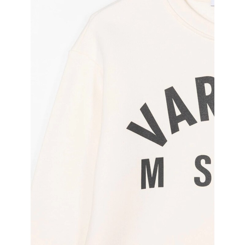 MSGM Kids Varsity logo-print sweatshirt - Neutrals