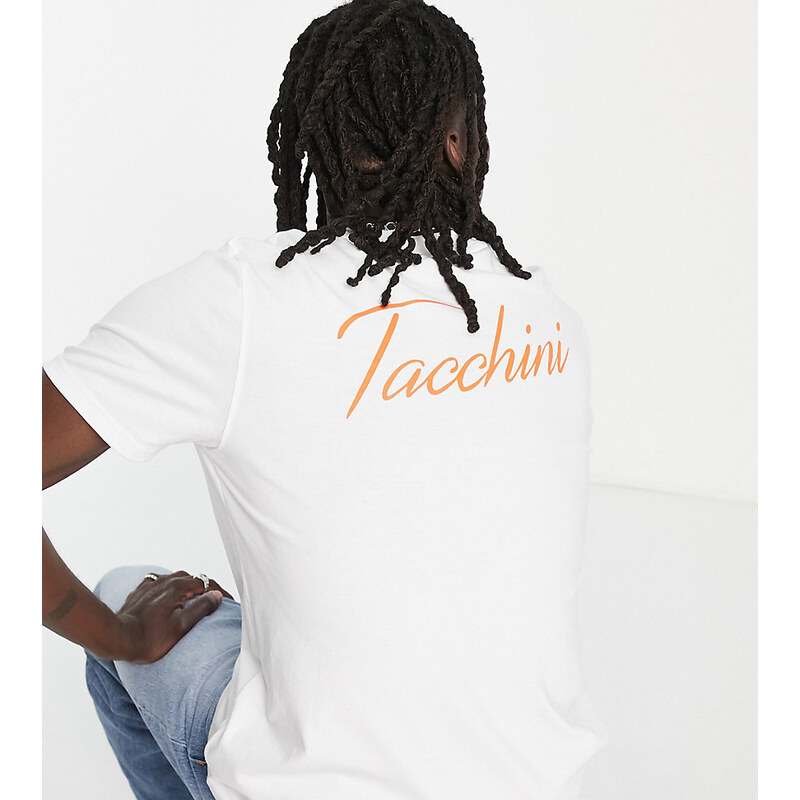 Sergio Tacchini logo t-shirt with backprint in white - exclusive to ASOS