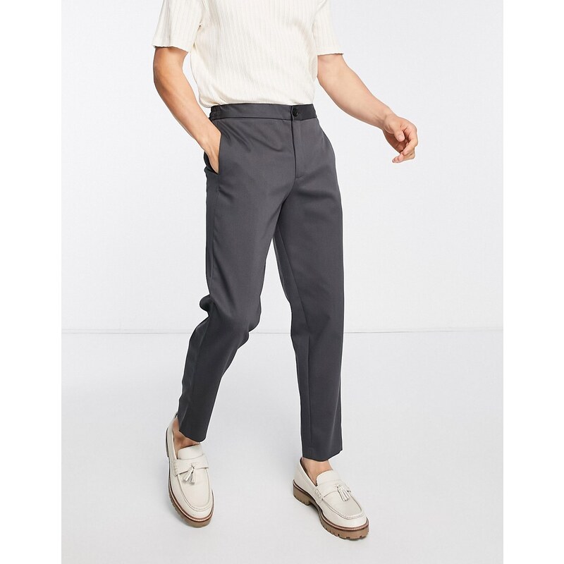 ASOS DESIGN tailored smart tapered trousers in black