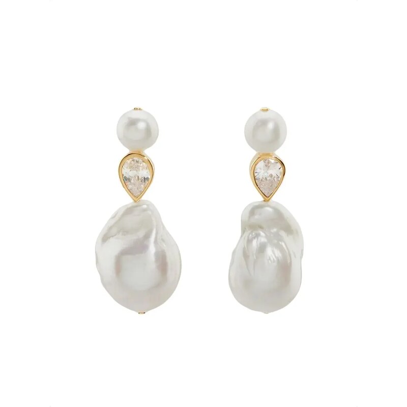 Completedworks gold vermeil-plated pearl drop earrings