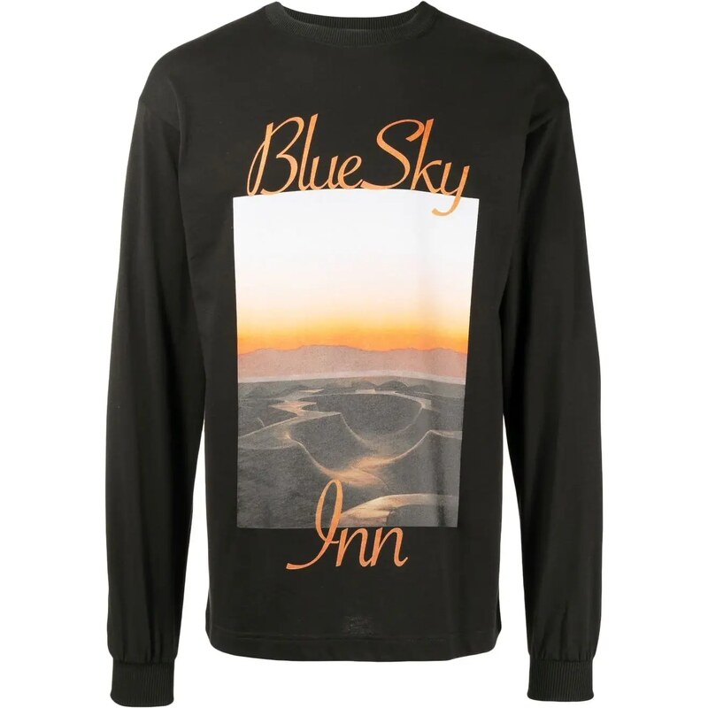 BLUE SKY INN photograph-print cotton long-sleeve T-shirt - Black