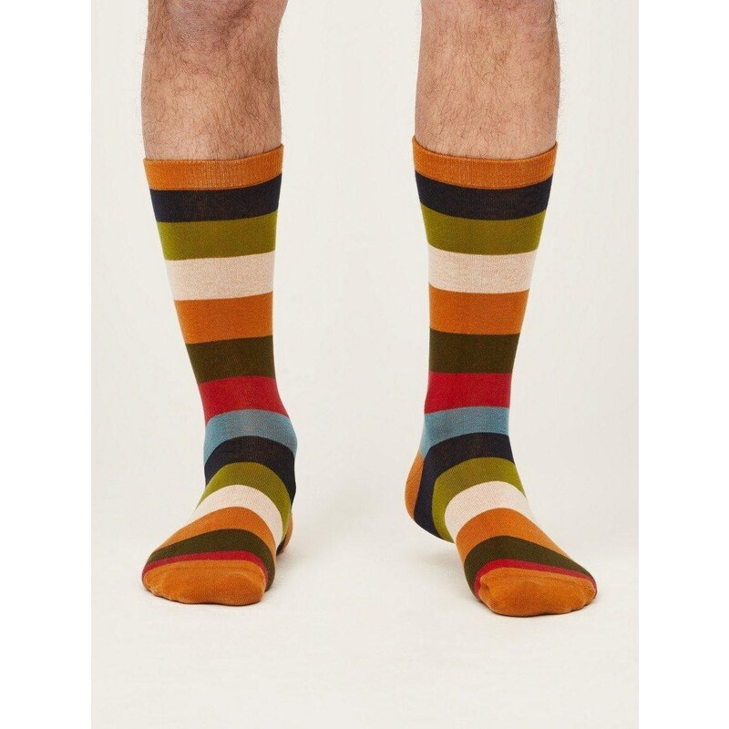 Thought Fashion UK Bavlněné ponožky Geometric yellow stripe 41-46