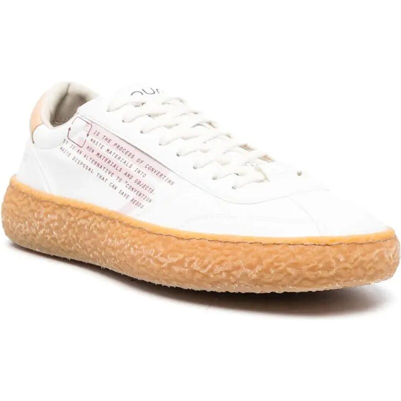 Puraai slogan-print low-top sneakers - White