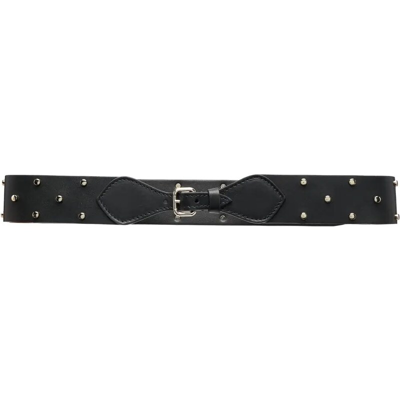 Stud-embellished leather belt