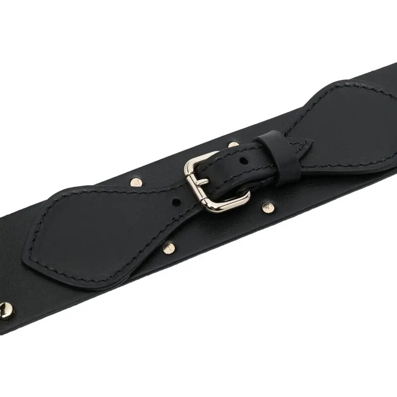 RED(V) stud-embellished calf leather belt - Black