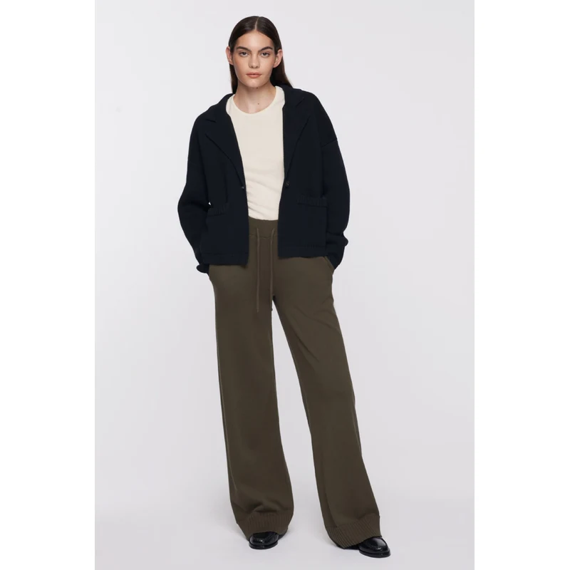 Women's Regenerative Wool & Tencel Blend Long Coat with Hood view 2