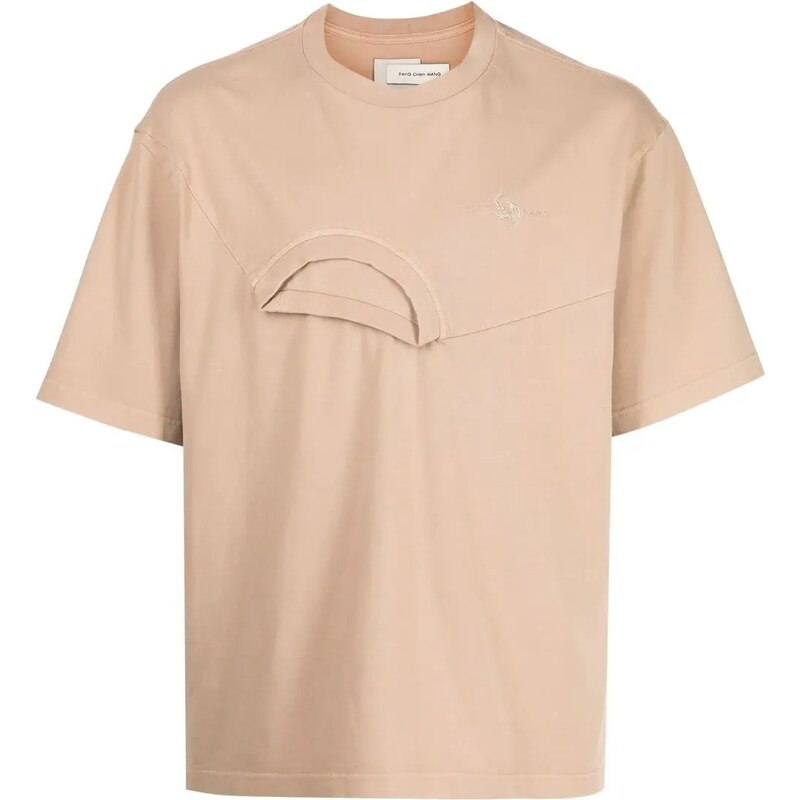 Feng Chen Wang cotton double-layer T-shirt - Brown - GLAMI.eco