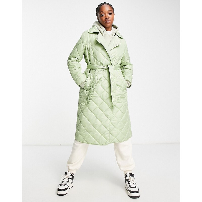 Fire Glory quilted maxi coat in green GLAMI.eco