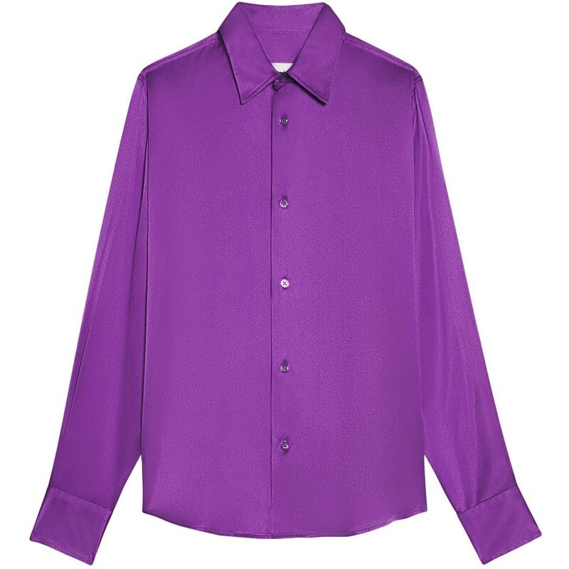 AMI Paris button-up silk shirt - Purple