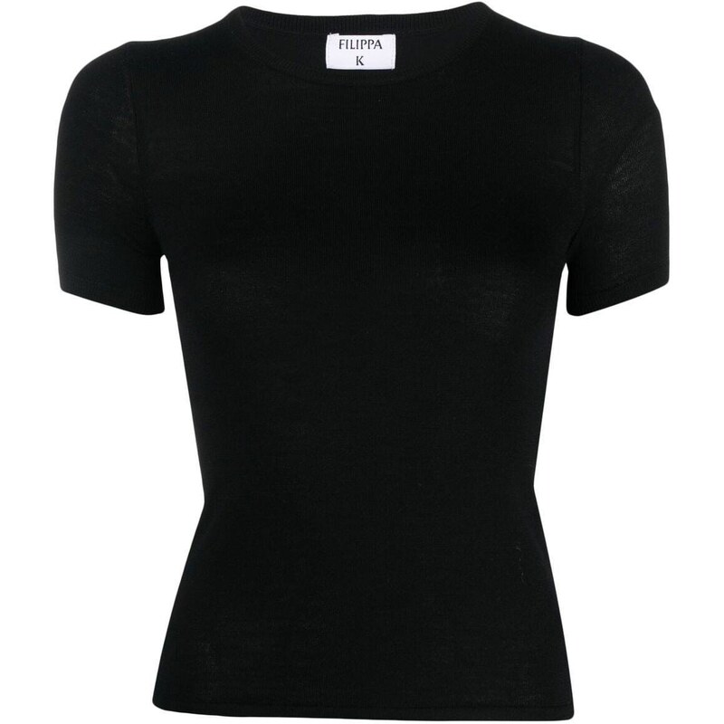 Filippa K fitted short-sleeved knitted top - Black