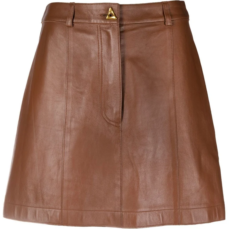AERON Rudens lambskin miniskirt - Brown - GLAMI.eco