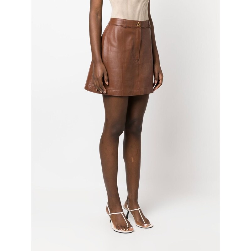 AERON Rudens lambskin miniskirt - Brown