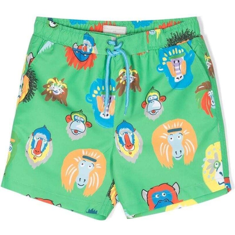 Stella McCartney Kids graphic-print swim shorts - Green