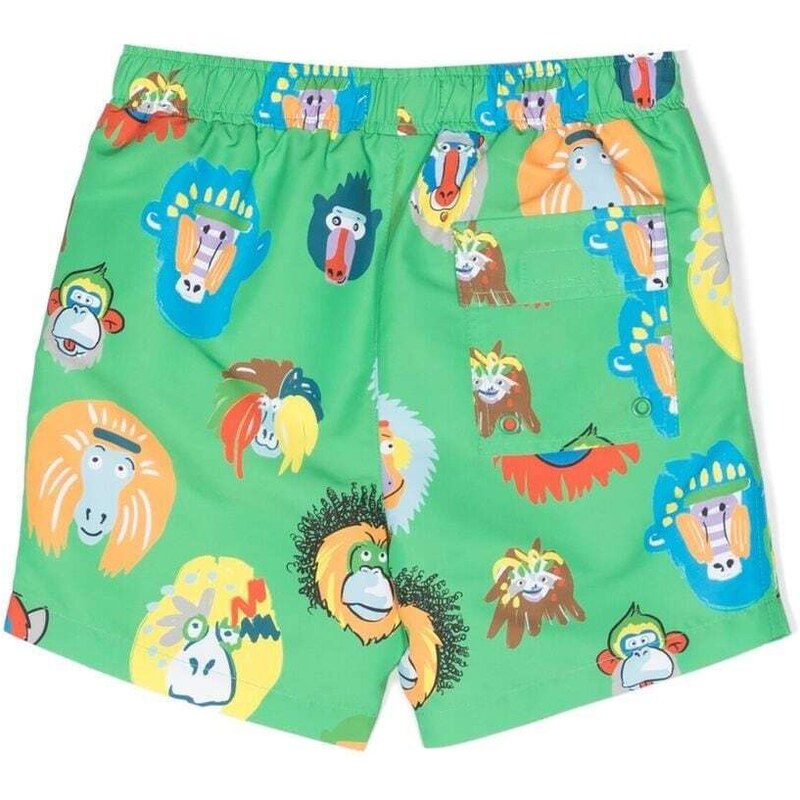 Stella McCartney Kids graphic-print swim shorts - Green