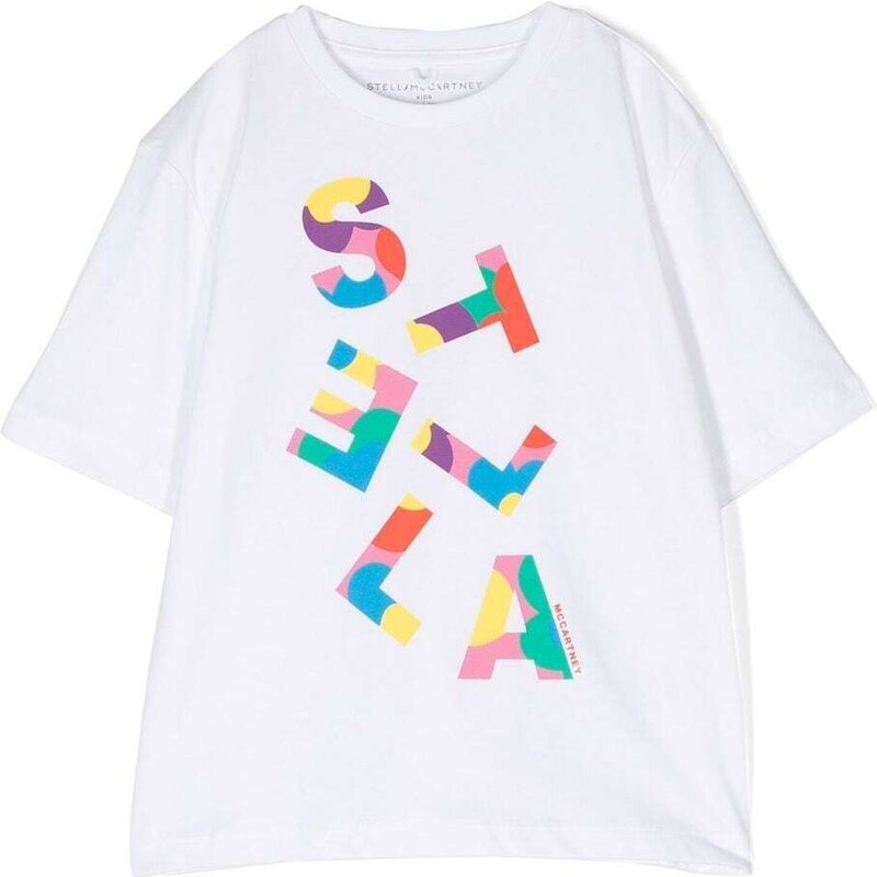 Stella McCartney Kids logo-print detail T-shirt - White