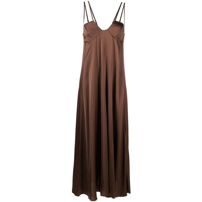AERON U-neck satin maxi dress - Brown