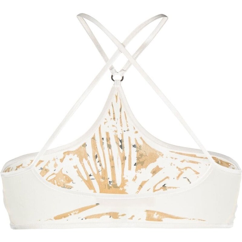 KNWLS abstract crossover-straps bikini top - Neutrals
