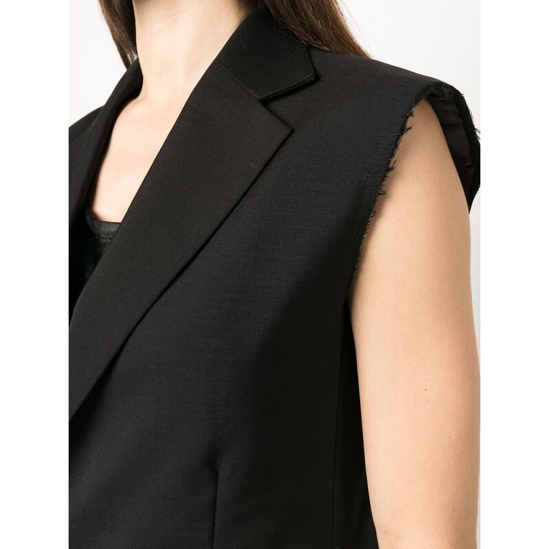 Atlein wool-blend sleeveless blazer - Black