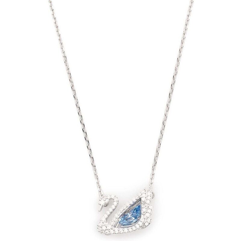 Swarovski crystal-embellished logo pendant chain - Silver