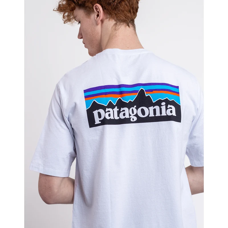 Patagonia M's P-6 Logo Responsibili-Tee White - GLAMI.eco