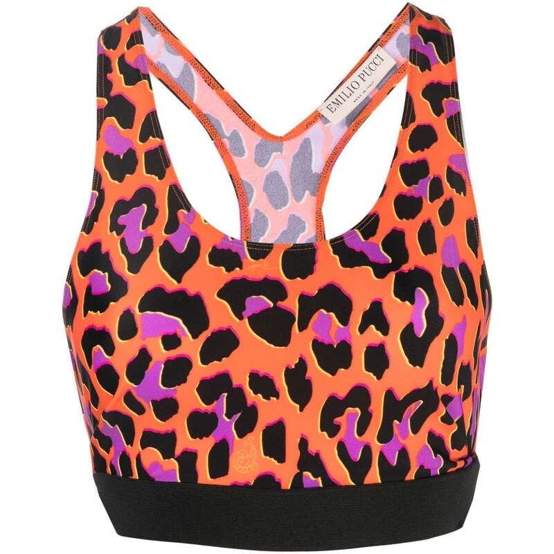 PUCCI leopard-print sports bra - Orange