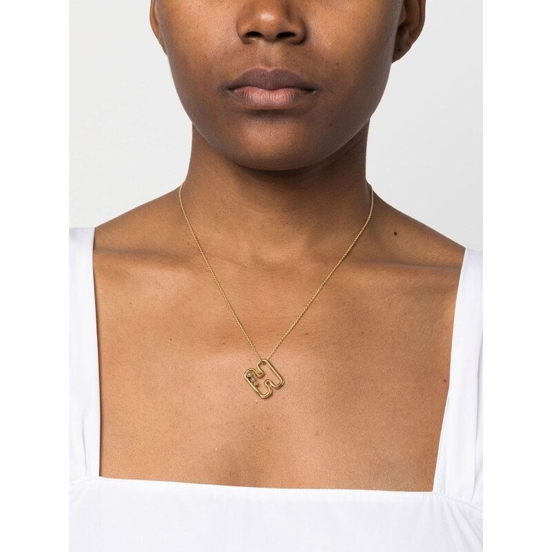 Missoma pearl-embellished initial pendant necklace - Gold