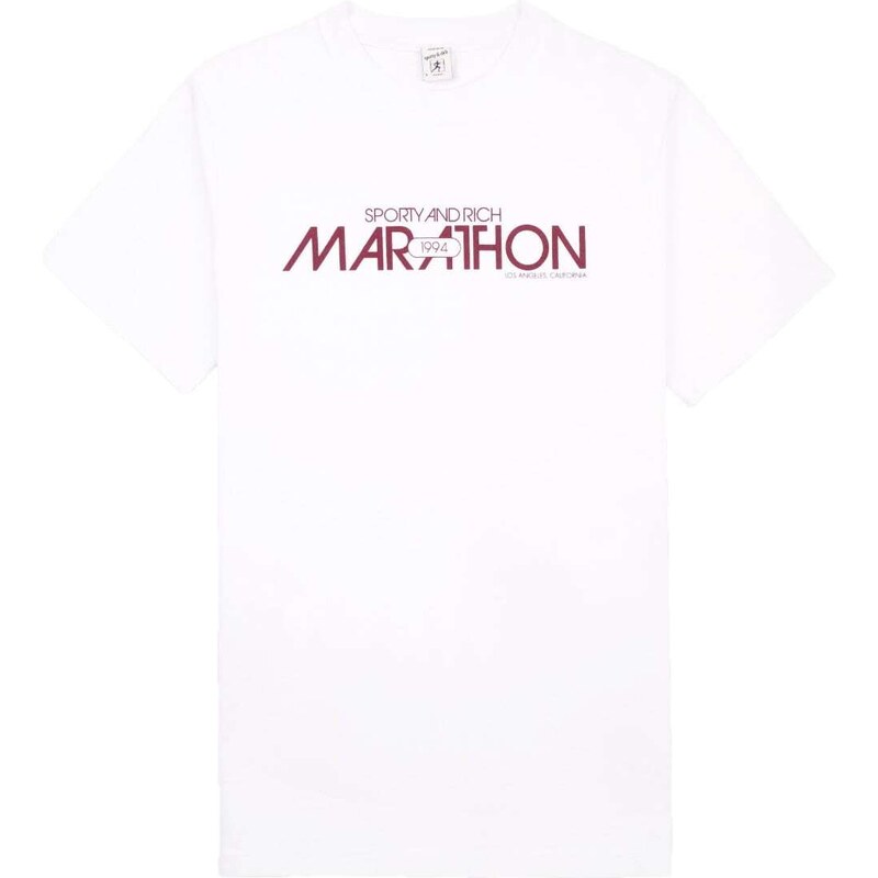 Sporty & Rich Marathon cotton T-shirt - White