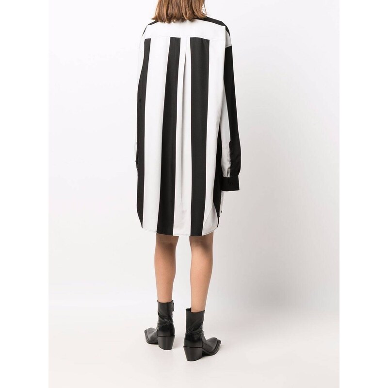 AMI Paris vertical-stripe shirt dress - Black