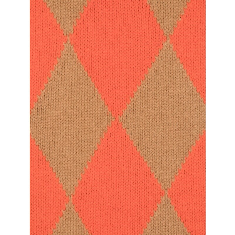 La DoubleJ argyle-pattern knitted scarf - Brown