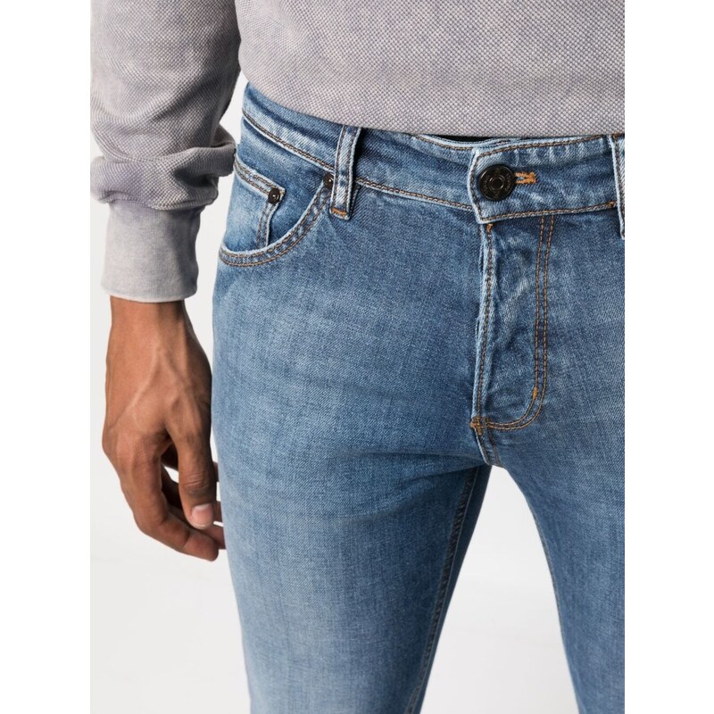 PT Torino distressed fitted jeans - Blue