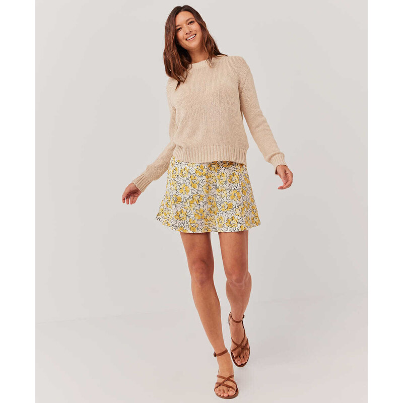floral flare skirt yellow