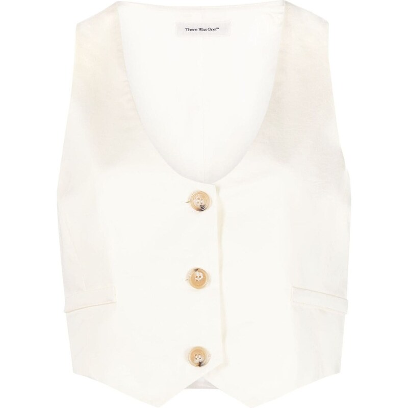 There Was One single-breasted cotton waistcoat - Neutrals